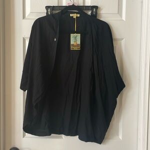 Pineapples boutique new with tags black shrug, open front cardigan, women’s xl